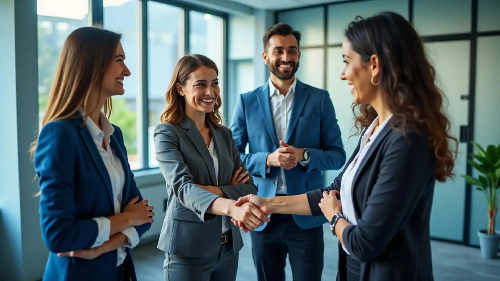 Business owners and buyers exploring opportunities